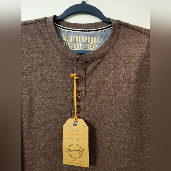 Weatherproof Vintage Men's Brown Long Sleeve Shirt - Picture 2 of 5